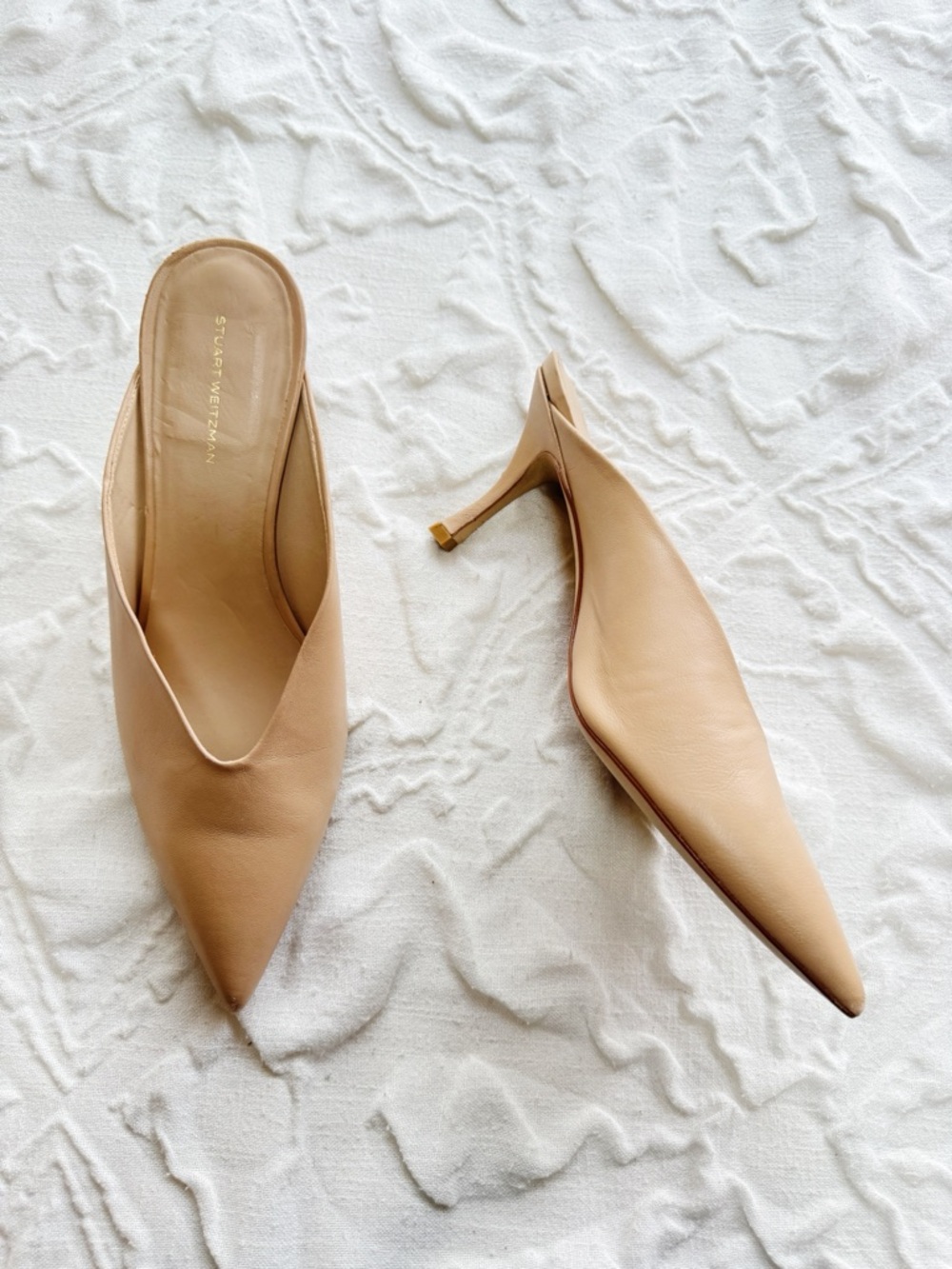 Stuart Weitzman Lula Leather Mules Size 12 - Picture 7 of 13